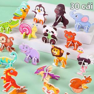 30 Chiếc Mini DIY Giấy Ghép Hình Đồ Chơi Hoạt Hình Chủ Đề Động Vật Cho Trẻ Em Sinh Nhật Dự Tiệc Mẫu Giáo Phần Thưởng Pinata Chất Độn