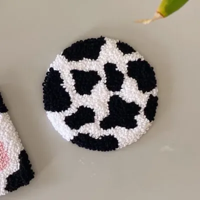 Handmade DIY Embroidery Kit Creative Gift Friend Magnetic Coaster Material Pack Punch Needle Home Fabric Sewing Supplies