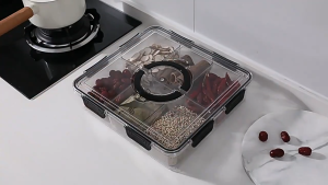 8 Compartments Divided Serving Tray with Lid Portable Snack Box Food Container for Candy Nuts Cookies Fruit Snacks