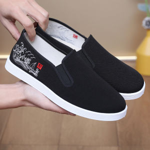 Beijing Mens Cloth Shoes Breathable Soft Bottom Comfortable Casual Slip-On Fashionable All-Match Anti-Slip Lightweight