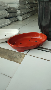 Pot Bonsai Oval 8 BJ Wadah Bunga Hitam Putih Cokelat Bata 40 Cm