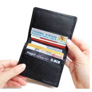 Dompet Card Kartu Kulit Sapi Asl lipat smaal minimalis
