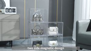 LFKL Big size Acrylic transparent display box Handbag Storage Organizer Clear Storage Box Toy Display