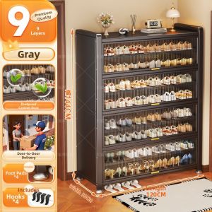DIBIOU | Dustproof Shoe Storage Cabinet Steel Entrance Hall Rack