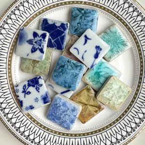100g Gạch Mosaic Gốm Tự Làm Hình Lá Hoa Đồ Trang Trí Thủy Tinh Thủ Công Làm Bằng Tay Dùng Trang Trí Tường Vật Liệu Trang Trí Pha Lê