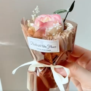 Hoa hồng sáp thơm mini kèm giấy gói trong suốt – Món quà lãng mạn sang trọng dành tặng người thương