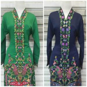 atasan kebaya encim bordir motif cendrawasih/kebaya acara formal tangan panjang