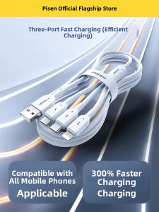 pisen | 3-in-1 Fast Charging Cable 6A