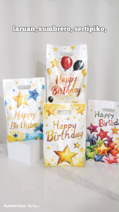10/20/50PCS Happy Birthday Loot Bags Colorful Star Balloon Design Plastic Gift Bags With Handles Kids Adults Birthday Party Favor Treat Bags Party Decor