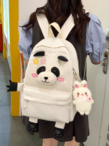 Schoolbag Girl Junior High School Student Cute Panda Flower Cartoon Backpack Large Capacity Japanese Style Primary School Student Travel Backpack