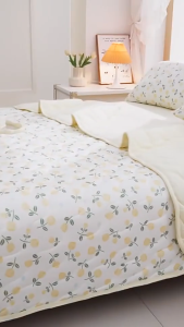 【YOU】 ผ้าฝ้ายถักนุ่มพิเศษ ลวดลายดอกไม้ ผ้าห่มนอนกลางวัน เย็นสบาย ผ้าห่ม ผ้าห่มนวม ผ้าห่ม 3/4/5/6ฟุต ไม่เป็นขุย