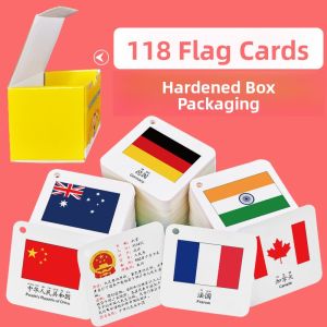 Childrens Early Education World Flag Cards Capital Coat of Arms Flashcards Cognitive Geography Complete Set Educational Toys