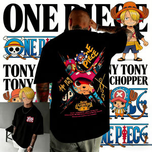 Bandai | 2026 Summer One Piece Tony Chopper Cotton T-Shirt Vintage Anime Print Short Sleeve Streetwear for Men Women Teens Anime Fans