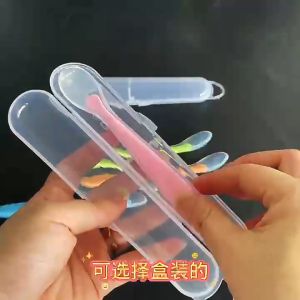 Silicone  Soft Round Tip Scoop Baby Training Spoon  No BPA