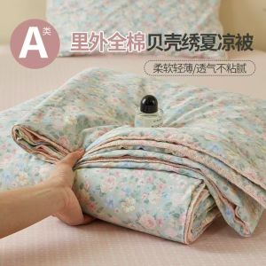 Summer 100% Cotton Quilt For Kid Adult Printed Class A Quilted Blanket Twin Queen Size Bedding Single Double Bed Comforter Thin