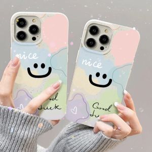 iPhone 11/12/13/14/15 Pro/Max 7/8/14/15Plus สีขาวทันสมัยสชา รูปแบบบุคคลที่เข้ากันได้ iPhone X/XR/XS MAX/SE 2020 เคสโทรศัพท์และการฝุ่นปลอดภัย