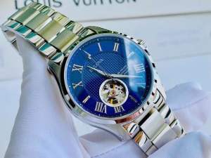 ĐỒNG HỒ NAM CHÍNH HÃNG Bulova 96A218 Automatic Blue Dial Open Heart Silver Stainless Steel For Men