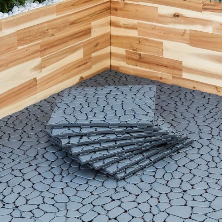 30 tấm nhựa lót sàn ban công giả sỏi - Tấm Lót Sàn Nhựa bể bơi, sân ...