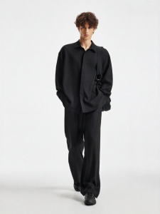BODYDREAM | Dark Buttoned Long Sleeve Mens Retro Shirt