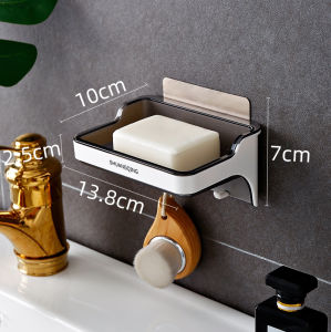 Soap Dish Wall-Mounted Drainage Punching Free For Home Creative and Slightly Luxury Bathroom Large Toilet Soap Box Storage Rack