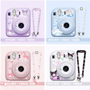 เคสป้องกันแบบพกพาสุดน่ารักแบบใสคริสตัล Mini12/11/9/8/41 พร้อมสายสะพายข้างสำหรับกล้องถ่ายรูปแบบทันที Fuji Instax