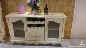 Tủ rượu  trang trí tân cổ điển dát vàng cao cấp nhập khẩu 957B-DV