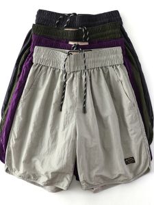 American Style Nylon Training Shorts Mens Summer Basketball Running Fitness Loose Pants Straight Leg Length Summer Shorts