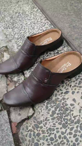 SEPATU SANDAL BUSTONG FORMAL PRIA ( GARANSI KULIT SAPI 100% ) MODEL B6003 COKLAT ( PREMIUM HIGH QUALITY )
