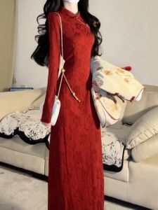 CHANGTONG | Elegant Formal Chinese Style Red Two-piece Cheongsam Spring 2026