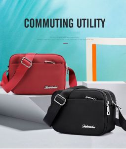 ใหม่ผู้หญิงกระเป๋าสะพายไหล่กระเป๋าสี่เหลี่ยมเล็กผ้าใบซิปไหล่เดียว messenger หลายชั้นกระเป๋าไนลอนผู้หญิง