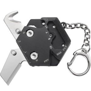Multifunctional Hexagon Coin Outdoor EDC Tool Hexagon Folding Coin Knife Keychain Screwdriver Pocket Fold Mini coltello Gear Pee