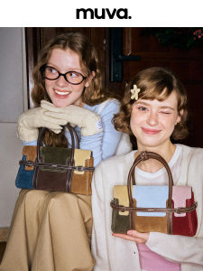 muva | Colorblock Handbag Small Square Bag Leather Crossbody Bag
