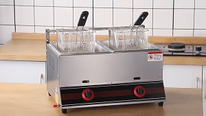 Commercial Gas Deep Fryer LPG Liquefied Gas Single Tank Fryer Multifunctional For French Fries Burger Grill Street Food Business