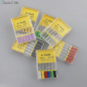 6Pcs/Pack Dental Hand Use K-Files 21/25mm Stainless Steel Endodontic Root Canal Files Dentist Tools Dental Files Lab Equipment
