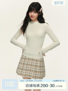 Ntot Original Multi-Color Basic Fake Two-Piece Silm Long Sleeves Base Shirt Minimalist Easiest for Match Gentle Embroider Long Sleeves Tops