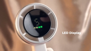 USB Rechargeable Mini Handheld Fan with LED Display Neck Fan + UV Folding Umbrella Dual-Purpose Sunshade Set N607
