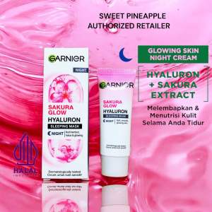 Garnier Sakura Glow Sleeping Mask Night Cream 20ml - Cream Malam Sakura White