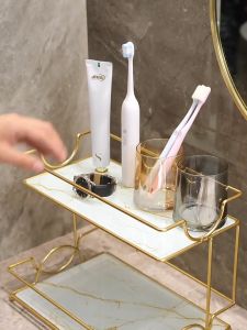 GMSHOP Double Layer Large Capacity Cosmetic Skin Care Product Stand Bathroom Storage Rack