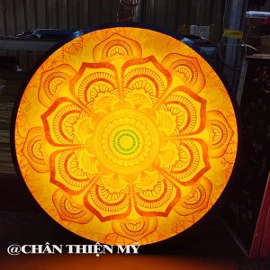 Đèn Hào Quang Mandala In Tranh Trúc Chỉ Trang Trí Phòng Thờ Bàn Thờ Treo Tượng Phật TC-HQ-41