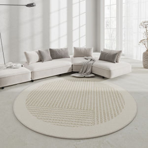Modern Minimalist Circular Carpet Cream Style Living Room Sofa Coffee Table Mat Makeup Desk Chair Pad Cosmetics Chair Rug