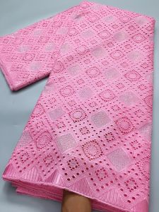 African Swiss Voile Cotton Lace Fabric Stones Nigerian Lace Fabrics High Quality For Women Holiday Party Dresses2.5yards TY3931