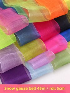 5cm Wide Organza Snow Yarn Ribbon Silk Ribbon Chiffon Ribbon DIY Material Ribbon Ribbon 5cm Snow Sand Accessories