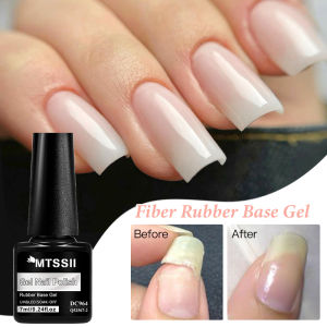 Pink Fiber Rubber Base Gel Nail Polish For Broken Nail Repaired Fiberglass Clear Quick Building Soak Off UV Construction Gel DIY