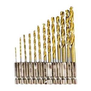 Mata Bor Power Drill Steel Titanium Hex Shank 13 PCS Mata Bor Kayu Besi Aluminium Keramik Granit Dan Perhiasan