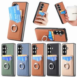 szhaiyu | Shockproof Leather Ring Stand Phone Case For Samsung Galaxy Z Fold 8 7 6 5 4 Ultra Wallet With Credit Card Slot Holder Cover