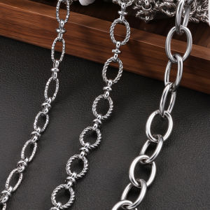 Stainless Steel Oval 8-character Chain Jewelry DIY Necklace Bracelet Accessories Large Chain Clothing Bag Chain