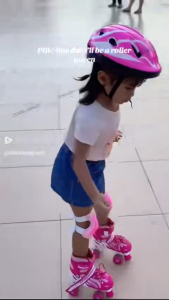 Childrens Skates Roller With Double Row 4 Wheel Roller Skate Shoe Beginner Kasut Outdoor Roda