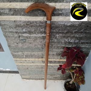 tongkat jalan kayu kelor jawa motif pipih profil S06