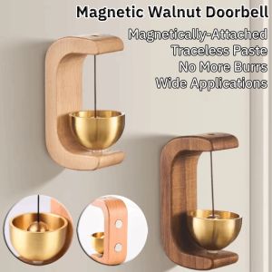 Magnetic Black Walnut Doorbell Door Type Wind Chimes Lucky Charm Creative Door Hanging Decoration Housewarming Gift