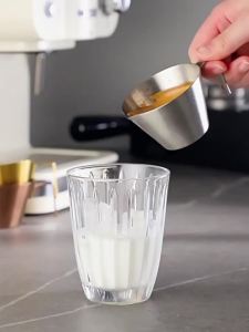 Espresso Measuring Cup with Scale Mark Stainless Silver Extraction Stirring Coffee Measuring Cup